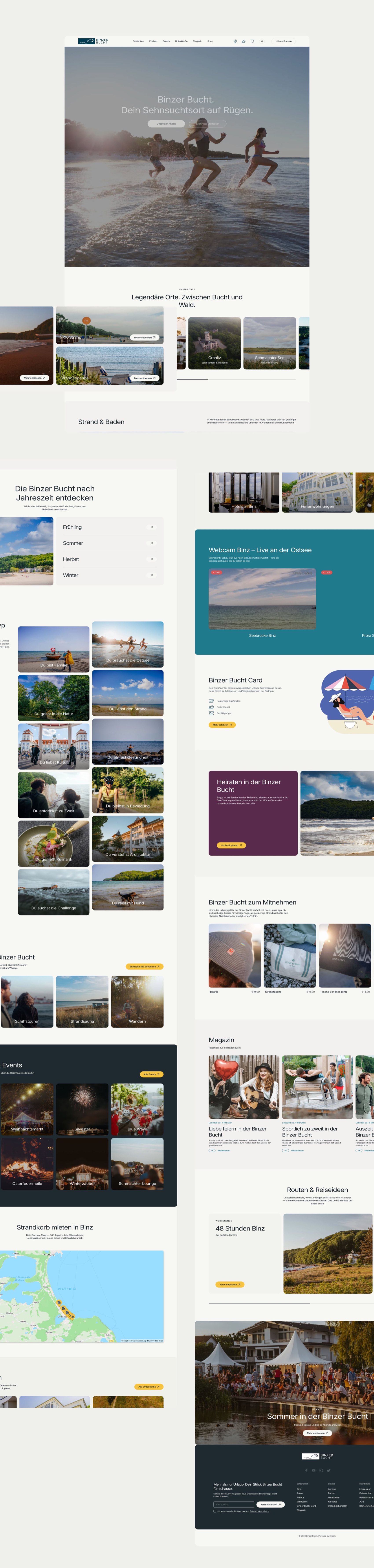 Binzer Bucht Shopify Store – Desktop-Ansichten