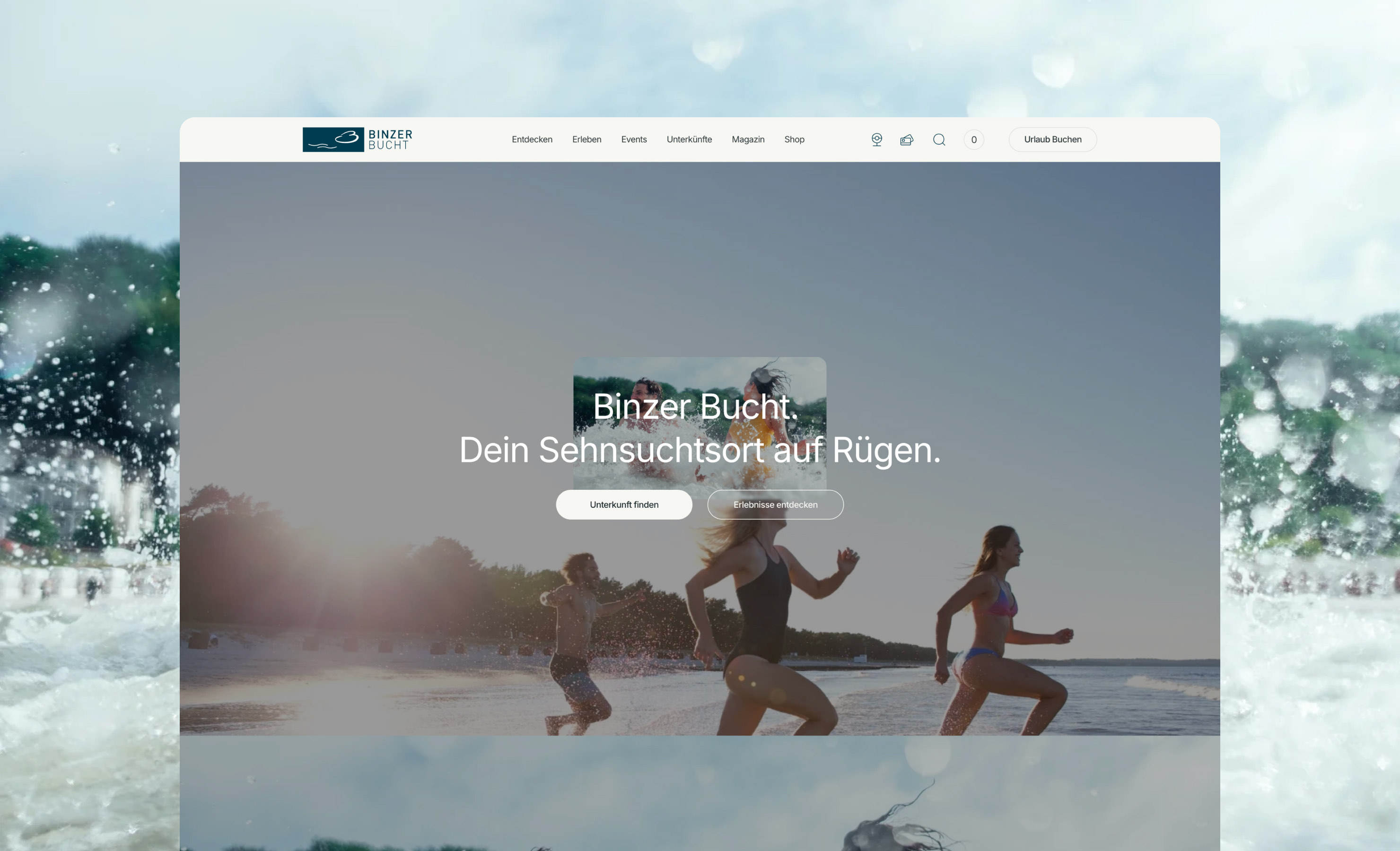 Binzer Bucht Shopify Destinationsplattform – Startseite